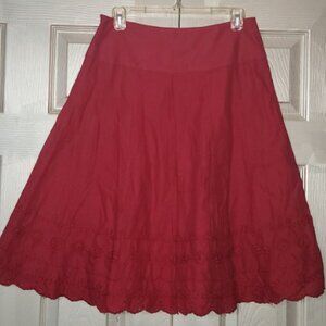 Vintage Sag Harbor Apple Red A-Line Swing Skirt Size 8
